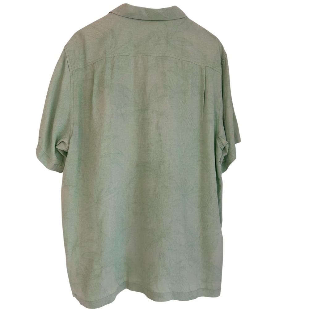 Tommy Bahama Al Fresco Tropics Silk Camp Shirt Caribbean Mist Green NWT Large - Picture 3 of 7
